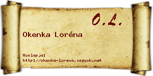 Okenka Loréna névjegykártya