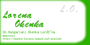 lorena okenka business card
